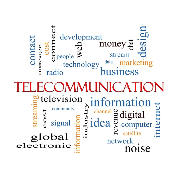 Telecommunicatie woord wolk concept — Stockfoto