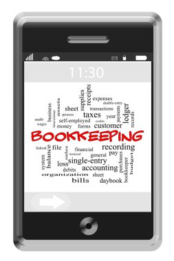 defter tutma kelime bulutu kavramı dokunmatik ekran telefon
