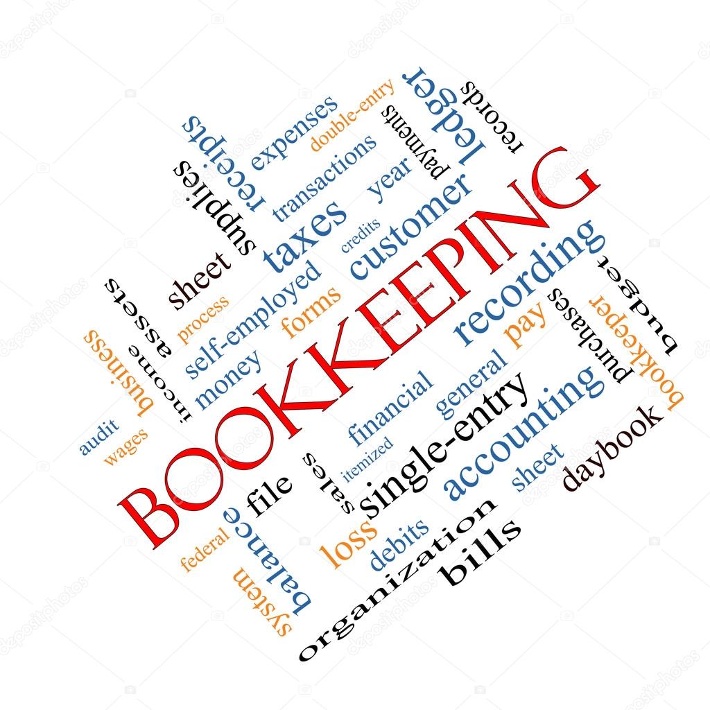 Bookkeeping Word Cloud Concept Angled