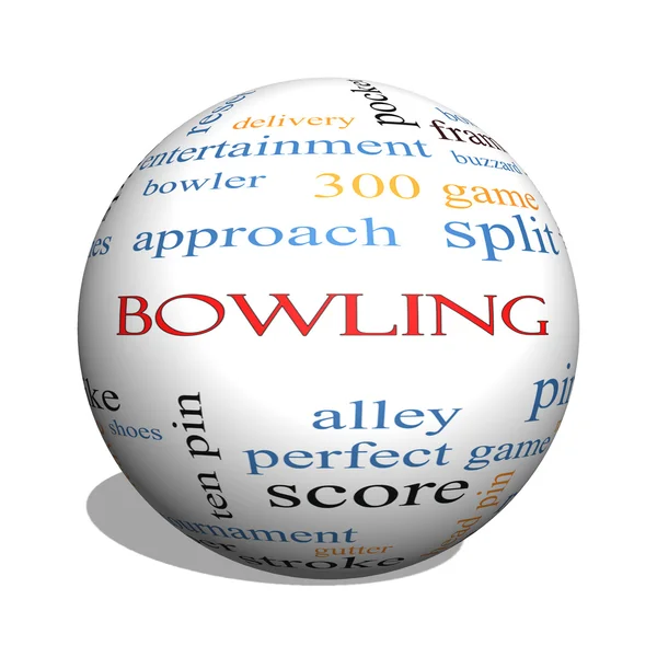 Bowling 3D sfera Word Cloud Concept — Foto Stock