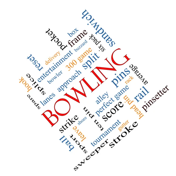 Word cloud concept schuin Bowlen — Stockfoto