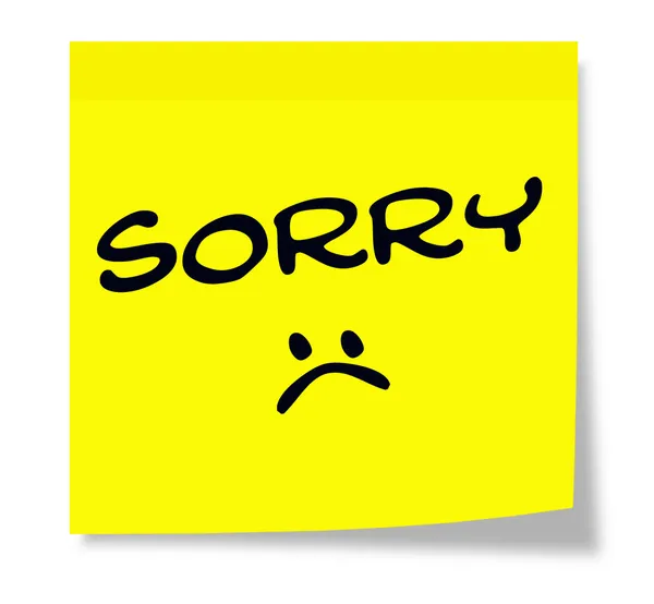 Sorry Sad Face Sticky Note — Stock Photo, Image