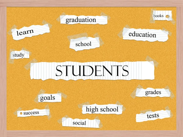 Students Corkboard Word Concept — Stock Photo, Image