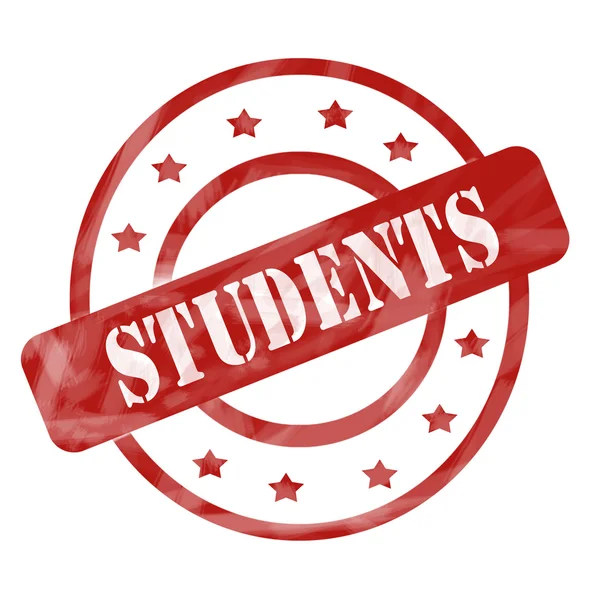 Red Weathered Students Stamp Circles and Stars — Stock Photo, Image