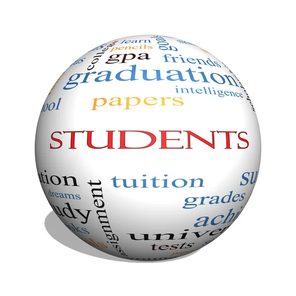 Students 3D sphere Word Cloud Concept — Stock Photo, Image