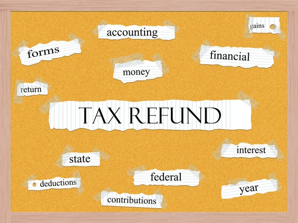 Tax Refund Corkboard Word Concept — Stock Photo, Image