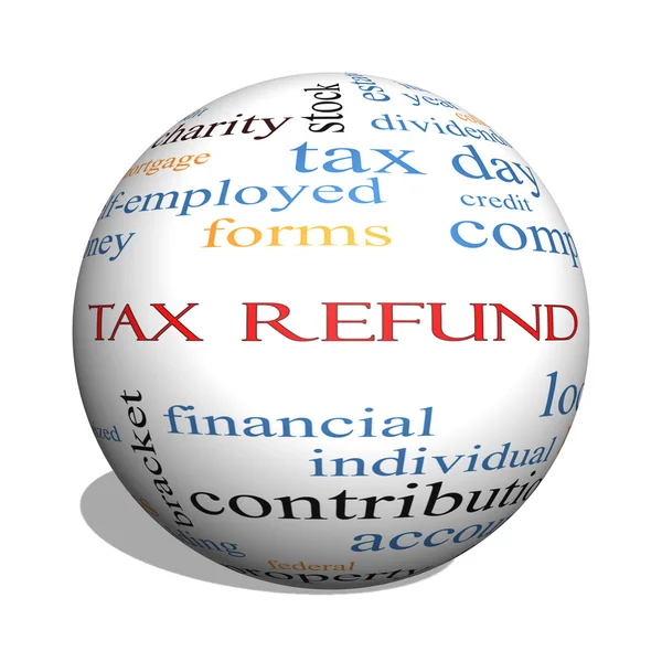 Tax Refund 3D sphere Word Cloud Concept — Stock Photo, Image