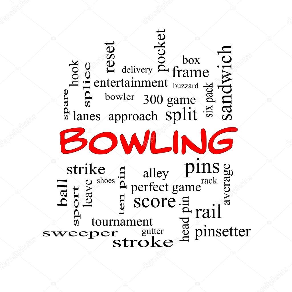 Bowling Word Cloud Concept in red caps — Stock Photo © 42040137