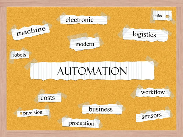 Automatización Corkboard Word Concept — Foto de Stock