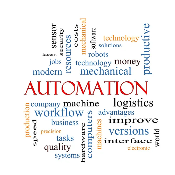 Automatización Word Cloud Concept —  Fotos de Stock