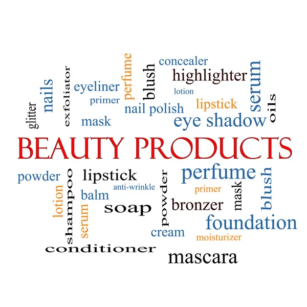 Beleza produtos Word Cloud Concept — Fotografia de Stock