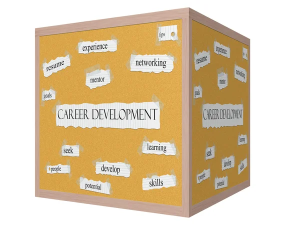 Career Development 3D cube Corkboard Word Concept — Stock Photo, Image