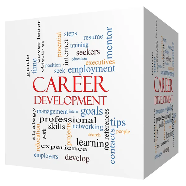 Career Development 3D cube Word Cloud Concept — Stock Photo, Image