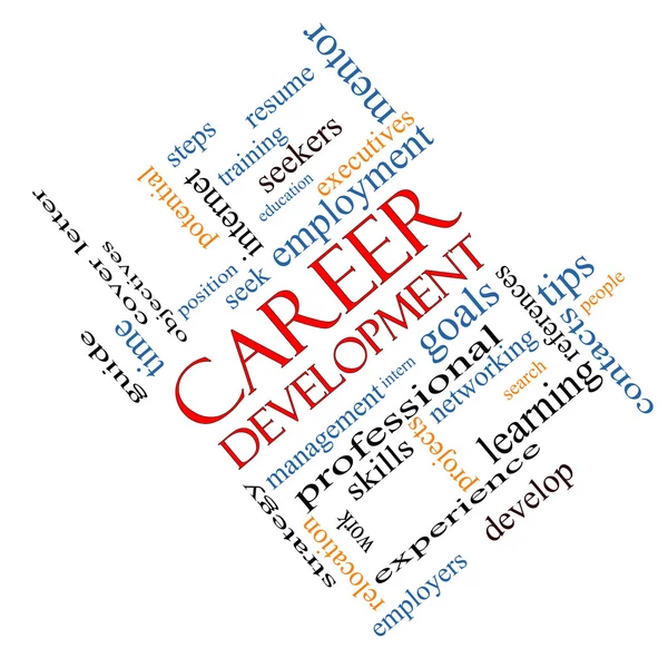 Career Development Word Cloud Concept Angled — Stock Photo, Image