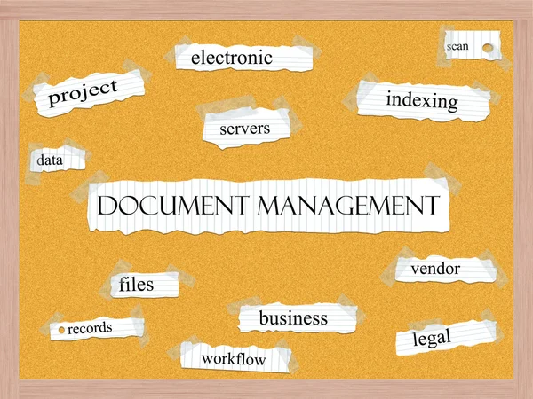 Gestión de documentos Corkboard Word Concept — Foto de Stock