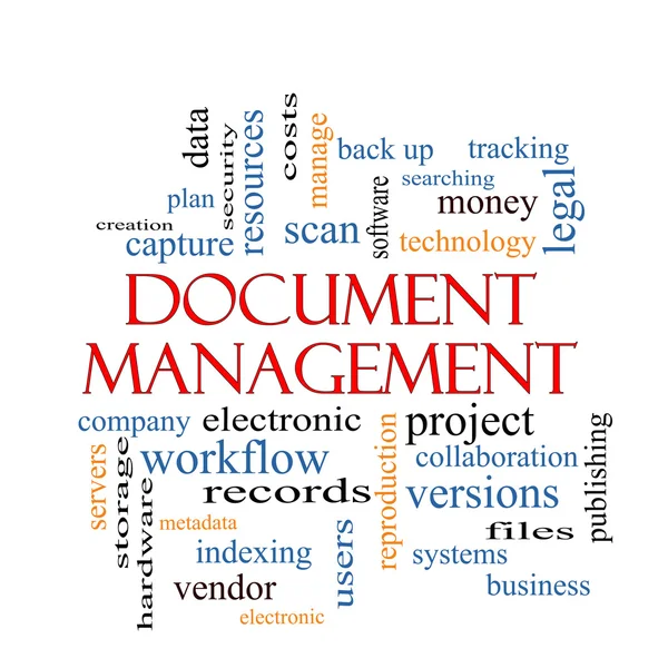 Document Management Conceito de nuvem do Word — Fotografia de Stock