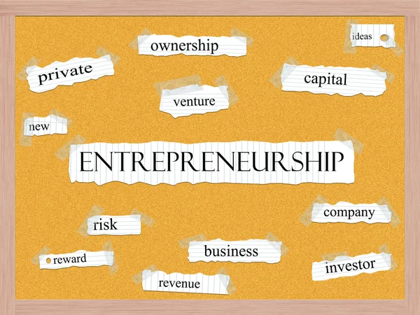 起業家精神コルクボード単語概念 — ストック写真