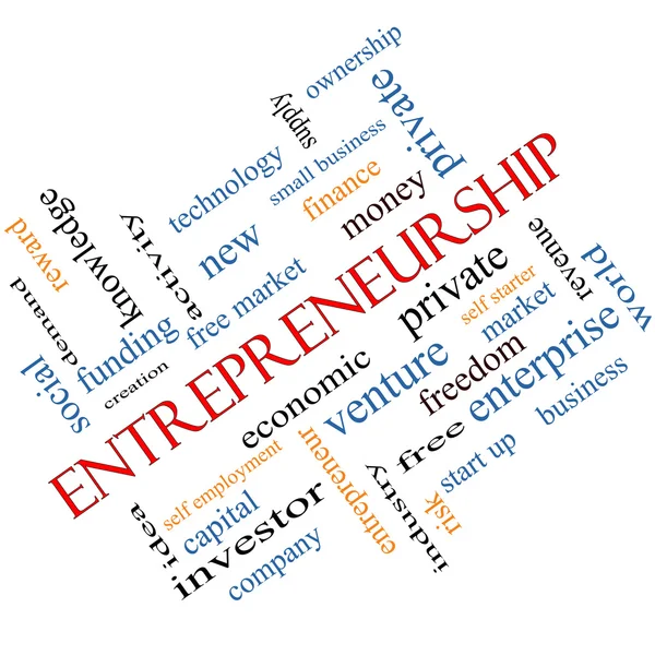 Entrepreneurship Word Cloud Concept Angled — Stock Photo, Image