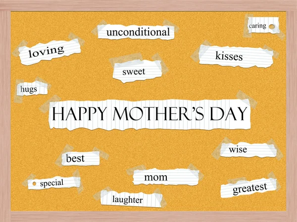 Conceito de palavra Corkboard Dia da Mãe feliz — Fotografia de Stock