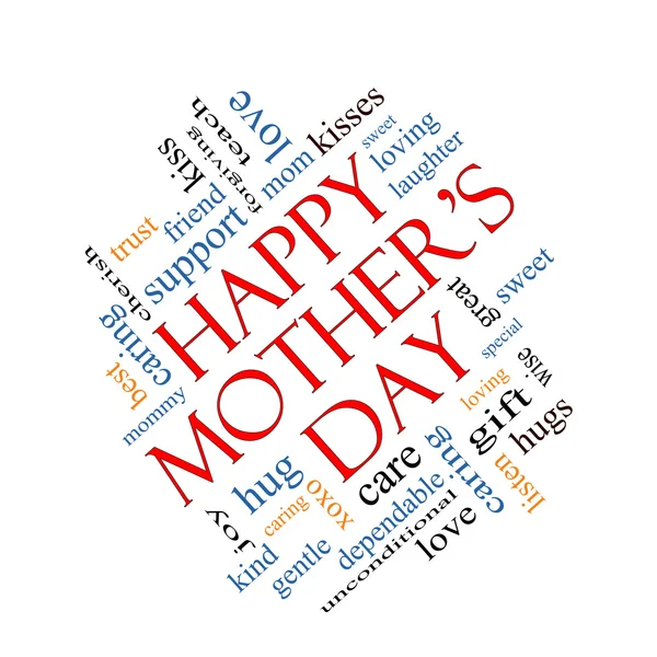 Happy Mother's Day Word Cloud Concept Angled — Stock Photo, Image