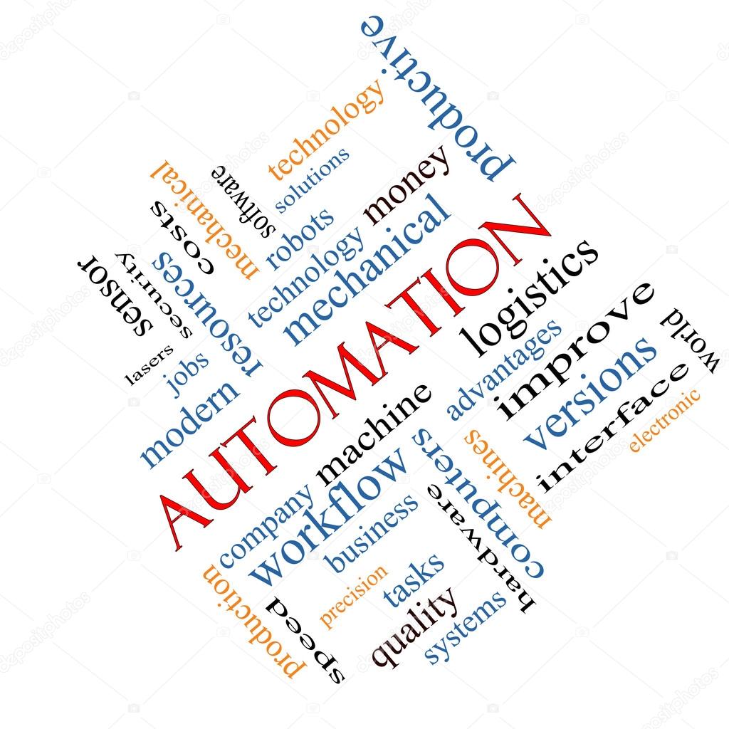 Automation Word Cloud Concept Angled