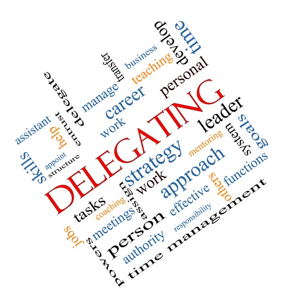 Delegare Word Cloud Concept Angled — Foto Stock