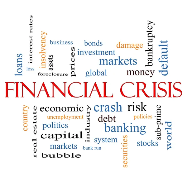 Financial Crisis Word Cloud Concept — Stock Photo, Image