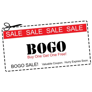 BOGO Buy One Get ne Free Sale Coupon clipart