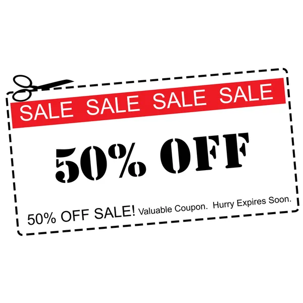 Fifty Percent Off Sale Coupon — Stock Photo, Image