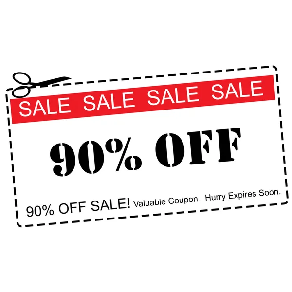 Ninety Percent Off Sale Coupon — Stock Photo, Image