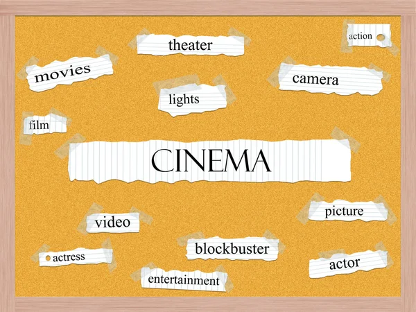 Conceito de palavra Cinema Corkboard — Fotografia de Stock