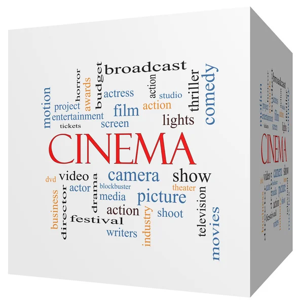 Cinéma 3D cube Word Cloud Concept — Photo