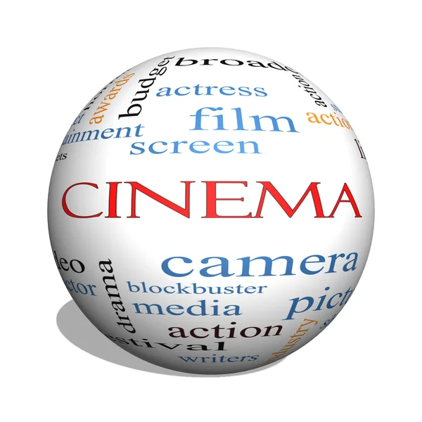 Esfera Cinema 3D Word Cloud Concept — Foto de Stock