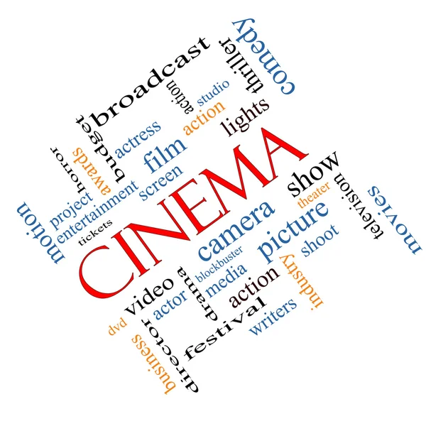 Cinema Word Cloud Concept Angled — Stock Photo, Image