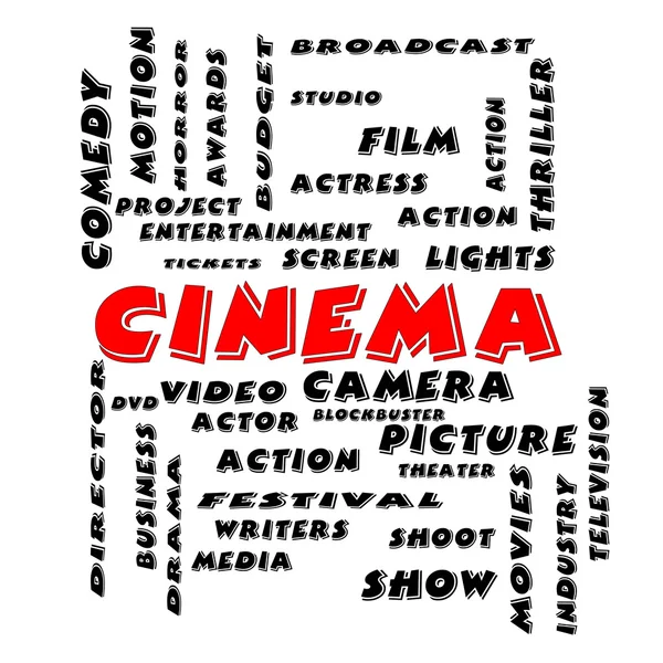 Cinema Word Cloud Concept in Bold Letters — Stock Photo, Image