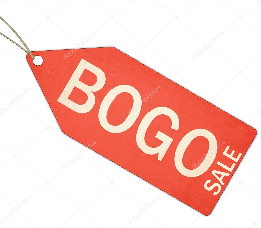 BOGO Buy One Get One free Red Tag and String