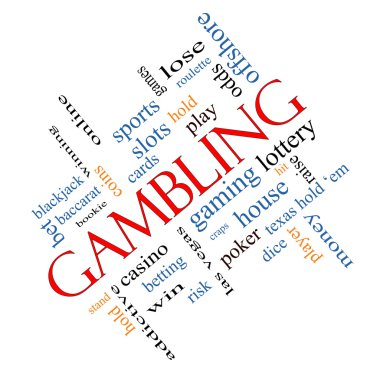 Gambling Word Cloud Concept Angled clipart