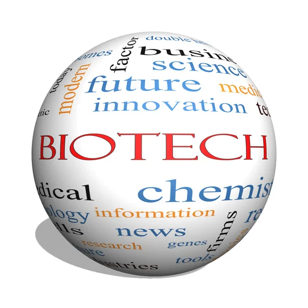 Biotech 3D esfera Word Cloud Concept — Fotografia de Stock