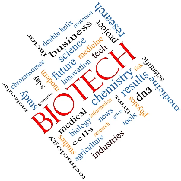 Biotech szó felhő fogalmát könyök — Stock Fotó