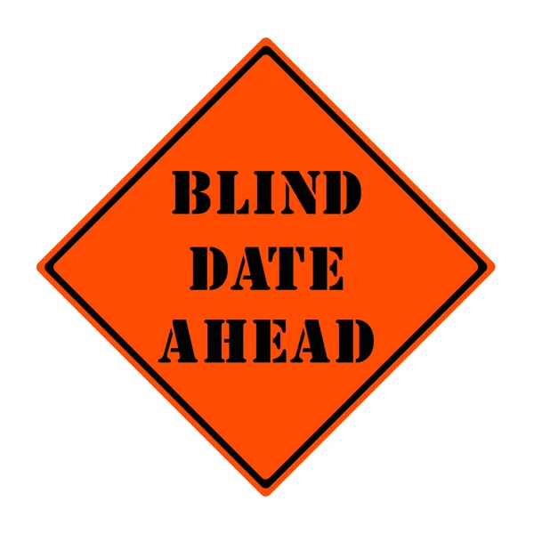 Blind Date vor dem Schild — Stockfoto