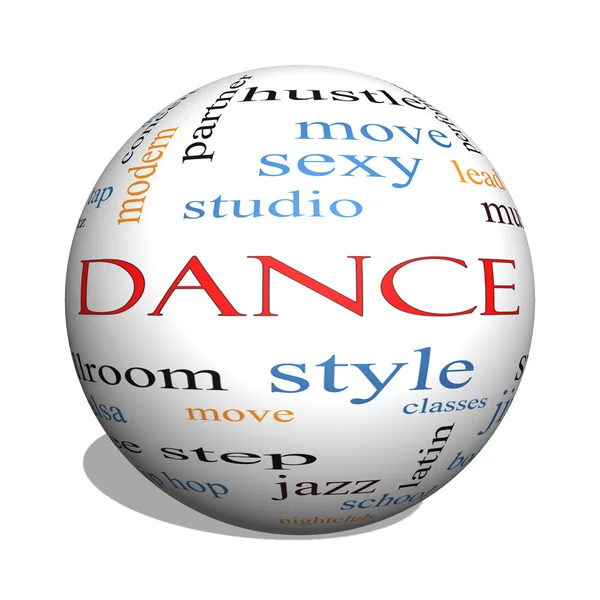 Dança 3D Esfera Word Cloud Concept — Fotografia de Stock