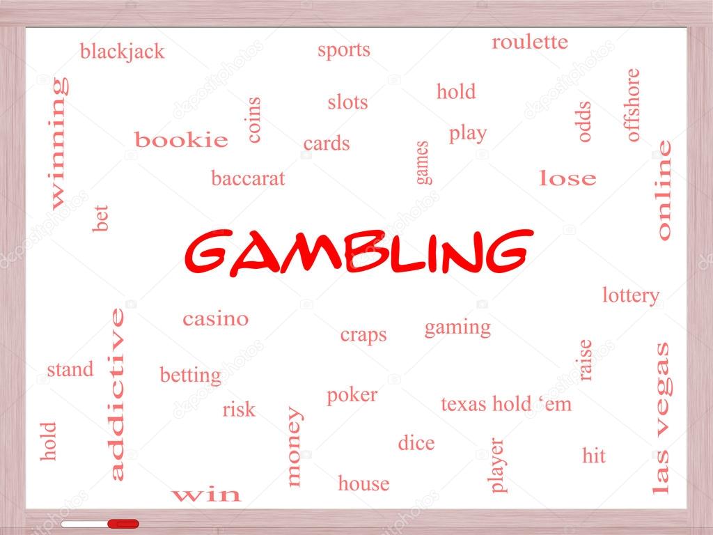 Gambling Word Cloud Concept on a Whiteboard