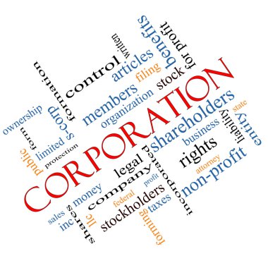 açılı corporation kelime bulutu kavramı