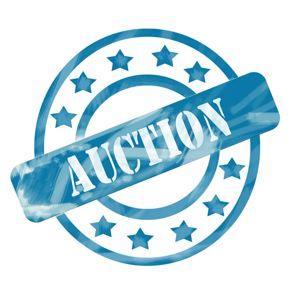 Blue Weathered Auction Stamp Circles and Stars — Stock Photo, Image