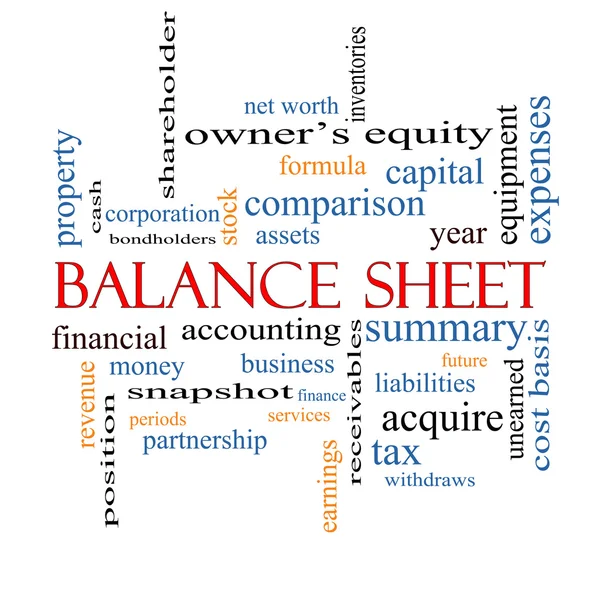 Balance Sheet Word Cloud Concept — Stock Photo, Image