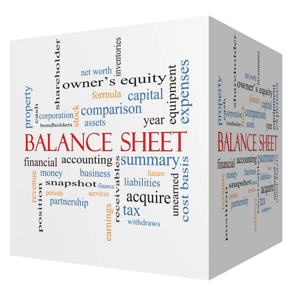 Bilanço 3d küp kelime bulutu kavramı