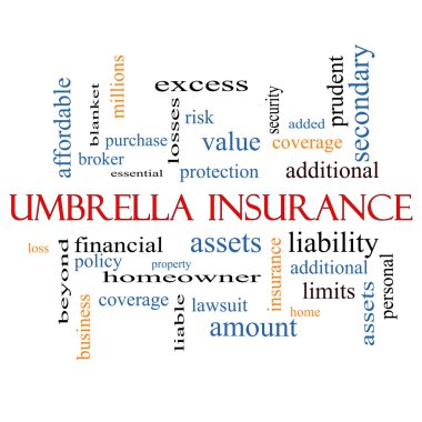 Umbrella Insurance Word Cloud Concept clipart