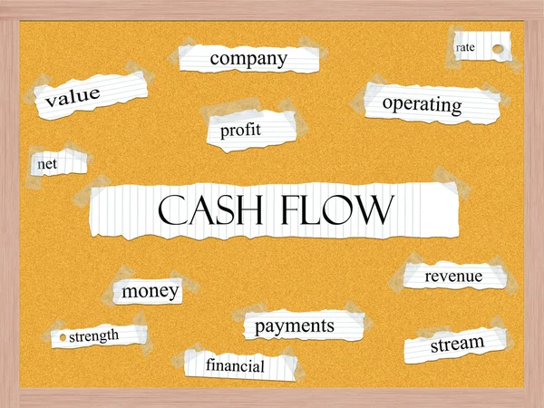 Cash-flow prikbord woord concept — Stockfoto