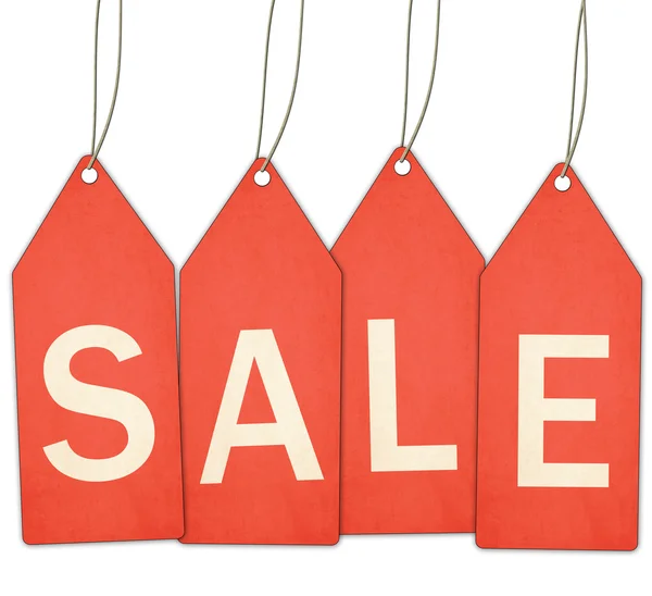 Sale Red Tags and String — Stock Photo, Image