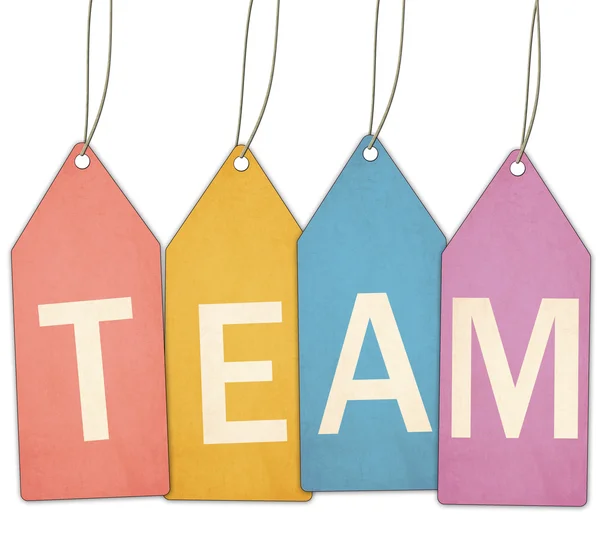 Team Colorful Tags and String — Stock Photo, Image